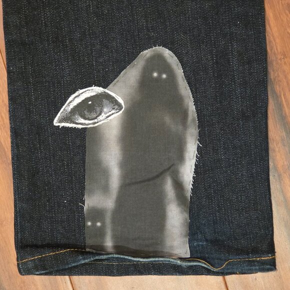 True Religion Billie Straight Y2K Jeans Painted Horseshoe Custom Art - Picture 4 of 13